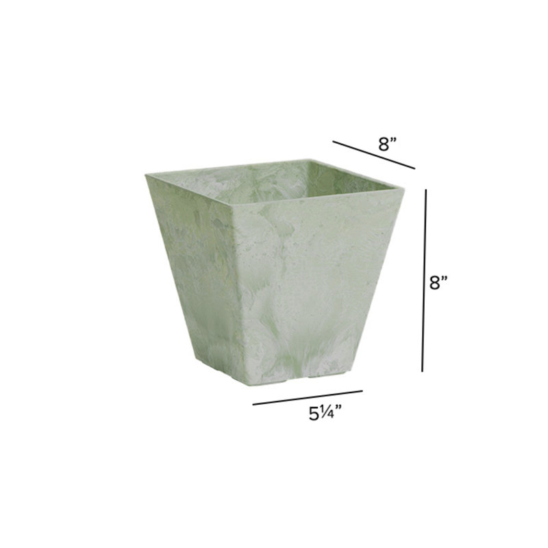 Alaunah Pot Planter, Light Green, 6.5" H x 4.5" W x 4.5" D