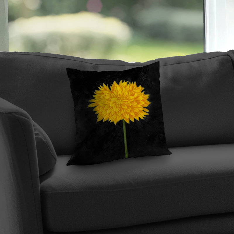 Yellow chrysanthemum Rustic Livingroom throw pillow insert | Home Decor