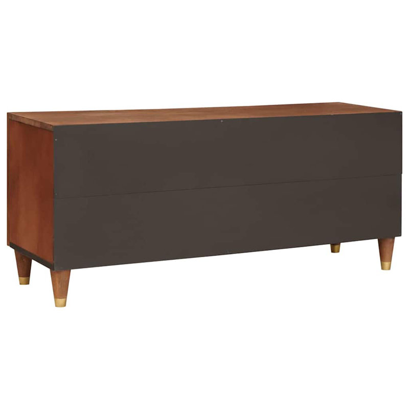 TV Cabinet with Drawer with Shelf Brown Solid Mango Wood Home Furniture
