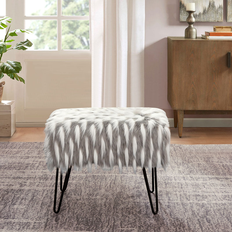 Lorence Upholstered Ottoman, Gray