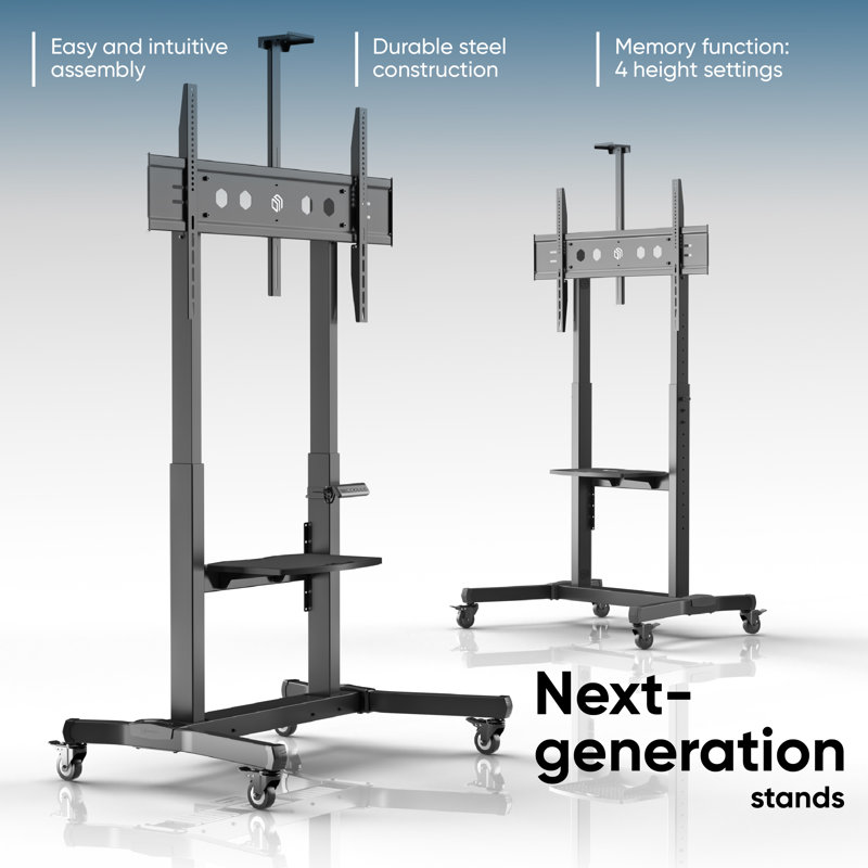 Motorized TV Stand Portable for 50 - 100 Inch TV up to 265 lbs, Tilting Adjustable with Remote