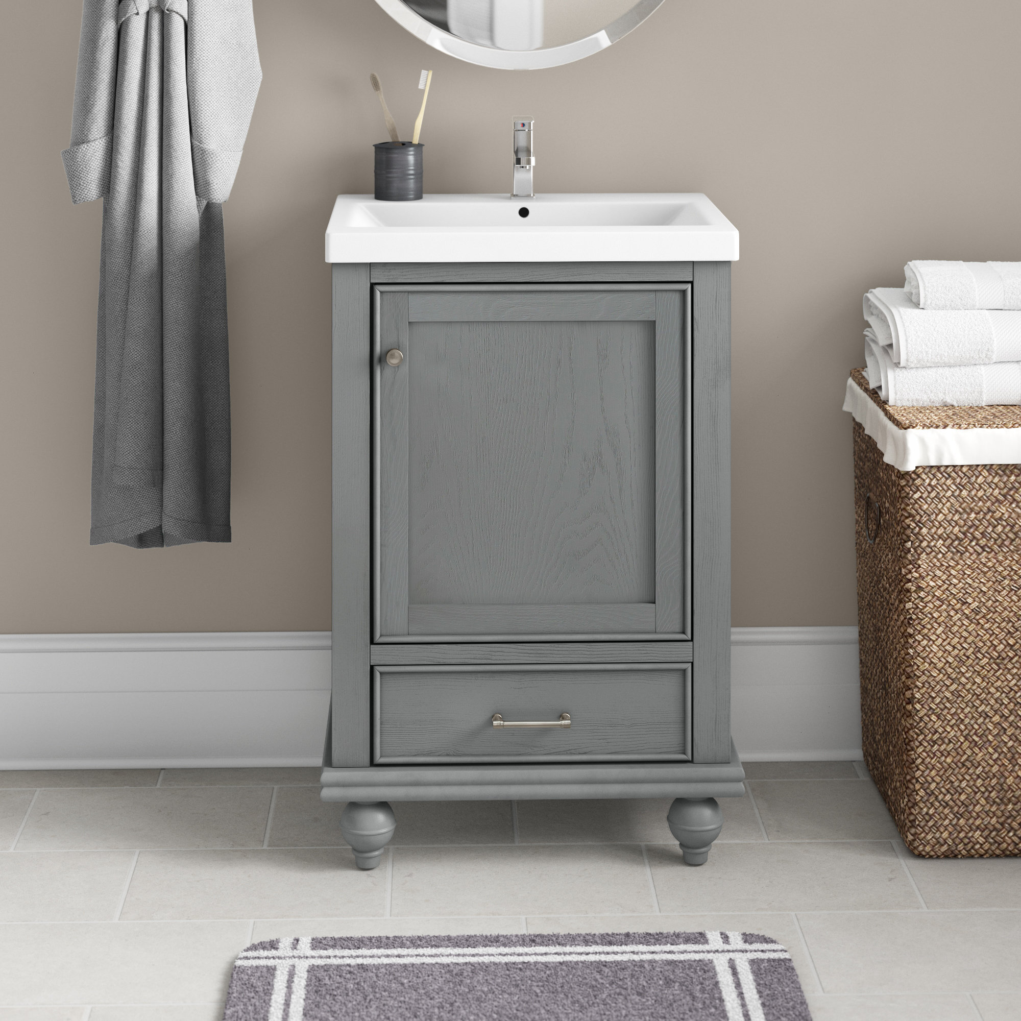 Alexis bathroom vanity online with stool