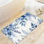 Tapis pour salle de bain à feuilles bleues à motif floral aquarelle bleu 20 po x 32 po-832425489