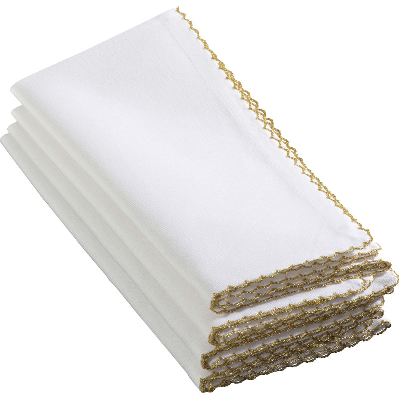 Vessie Cotton Solid Colour Square Napkin, Gold, 18" x 18"