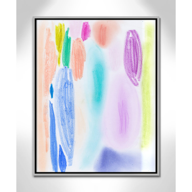«Vivid Space II» par Bea Dina, Toile argentée avec cadre flottant, Pas de tapis, H 29,5 po x l 23,5 po x P 2 po