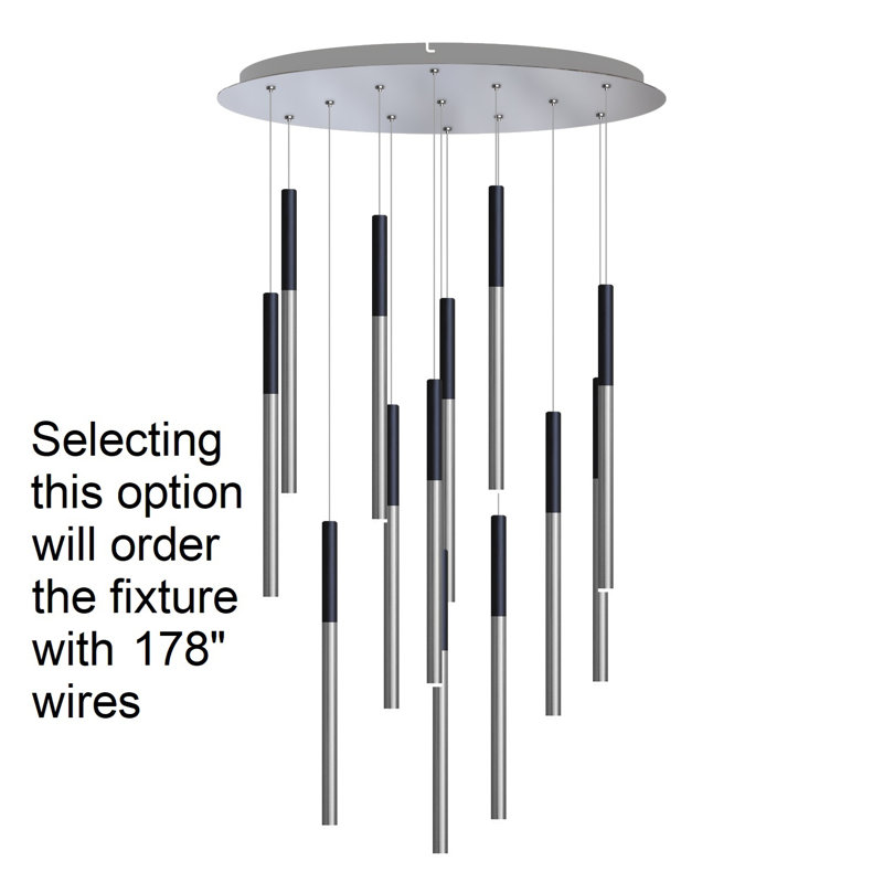 Tynan 13 - Light LED Cluster Pendant, 178", Black Nickel