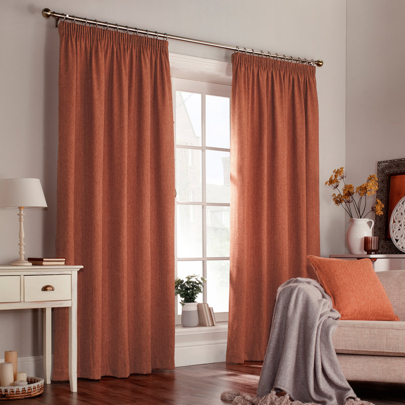 Room Darkening Curtain Pair, Marine Blue, 229 W x 229 D cm