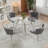 5-Piece Round Glass Dining Table Set for 4-836405112-820539335-820539355