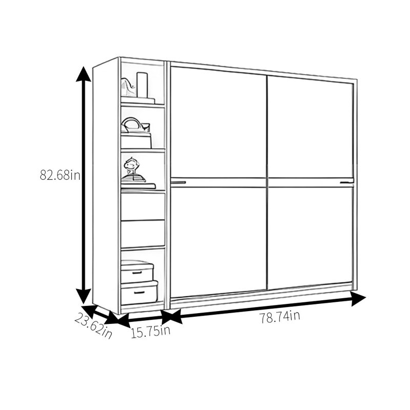 Luxurious And Simple Wardrobe, 83" H x 94" W x 24" D