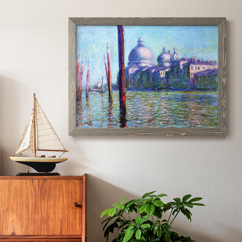 «The Grand Canal In Venice», 1908 03, reproduction d'art sur toile, Gris, 26" H x 38" W x 1.5" D