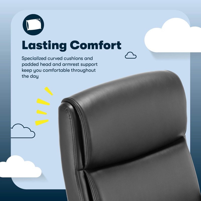 Comfort Ergo Swivel Office Chair, Black, Bonded Leather