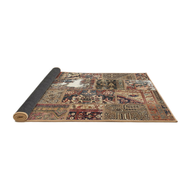 Tapis brun/beige/ivoire contemporaine, Rond 4 pi