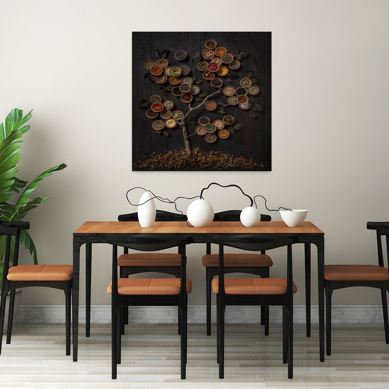 Art contemporain abstrait arbre d'automne contemporain, H 32 po x l 32 po