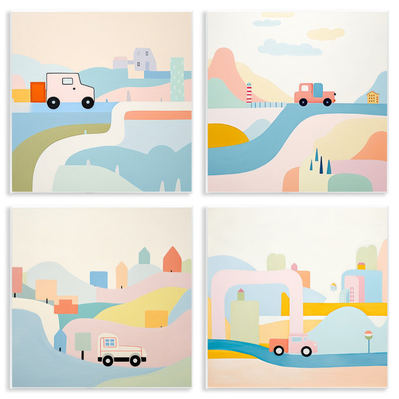  "Pastel Whimsical Landscape", ensemble d'art sur plaque par Lazar Studio