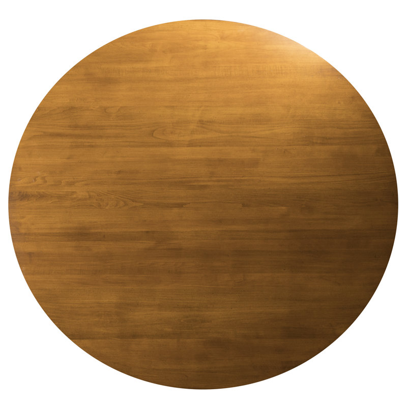 Geneve Maple Round Solid Wood Dining Table, 29.75" H x 48" W x 48" D, Distressed Walnut