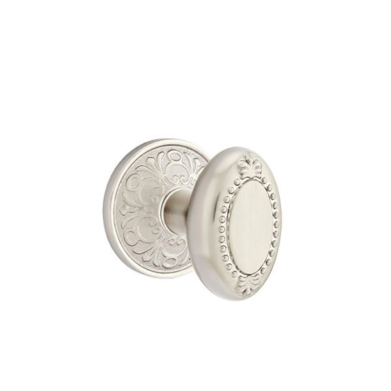 Double Dummy Oval Knob, Satin Nickel
