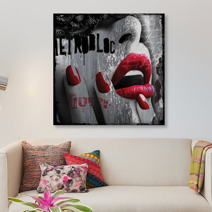 « love », impression sur toile, H 12 po x l 12 po x P 0,75 po, Pas de tapis, Toile tendue