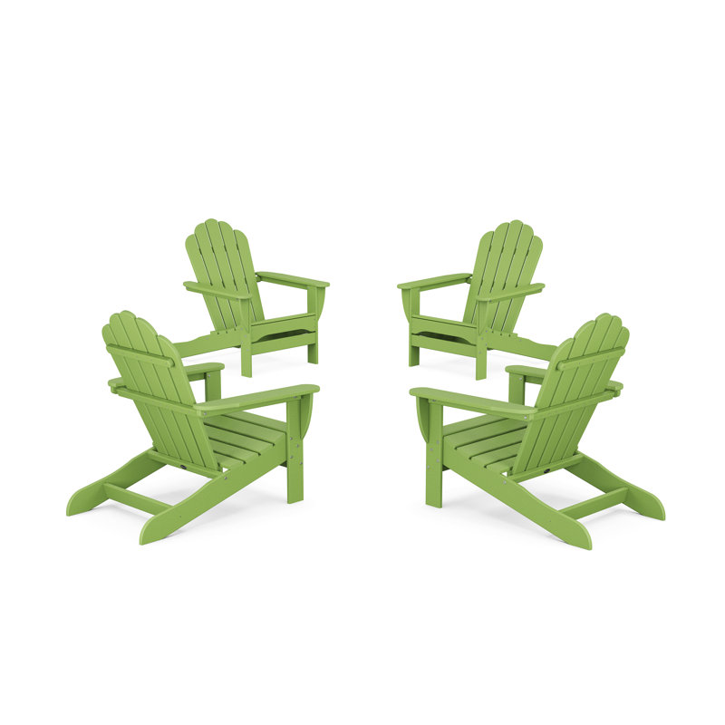 Ensemble de conversation sur chaise surdimensionnée 4 pièces Adirondack Monterey Bay, Lime