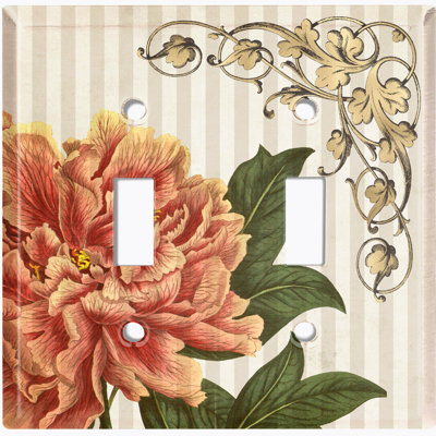Patterned 2 - Gang Toggle Light Switch Standard Wall Plate