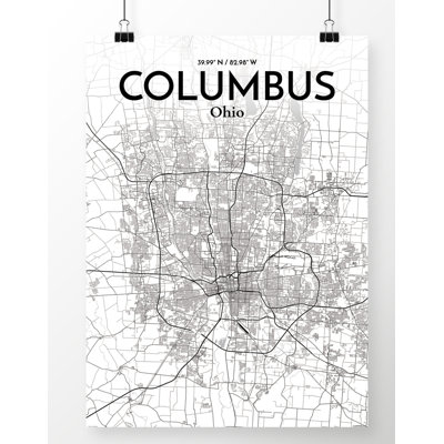 Columbus City Map - Unframed Print