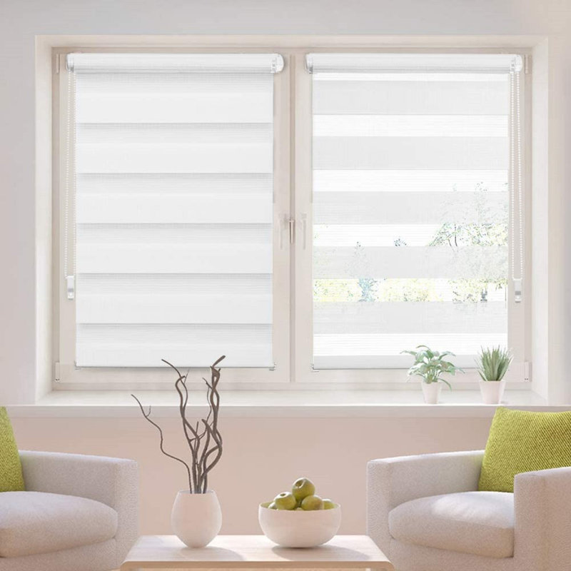 Tiverton Zebra Day and Night Room Darkening Roller Blind, 165 cm L x 90 cm W, Linen