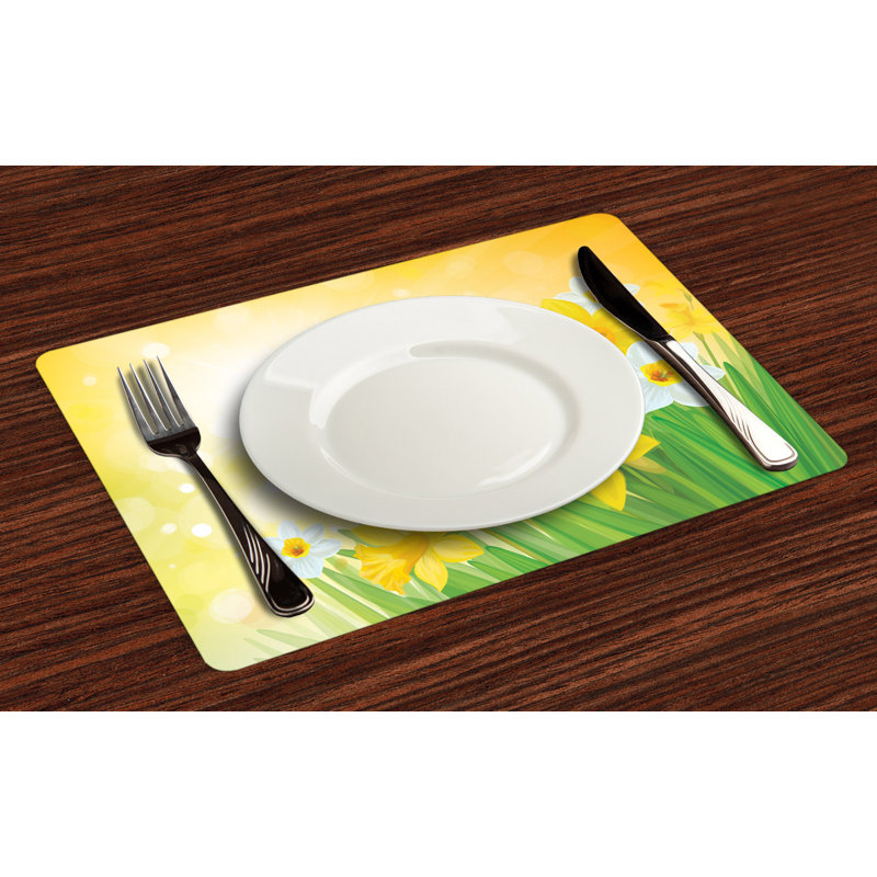 Polyester Floral Rectangle Placemat