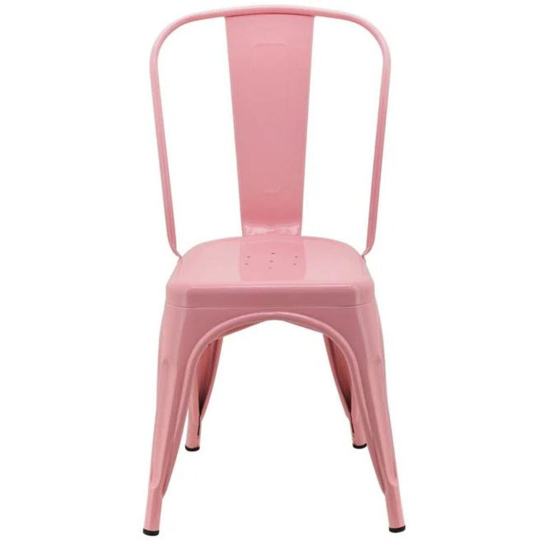 Chaise sans accoudoirs Agatha, Rose clair
