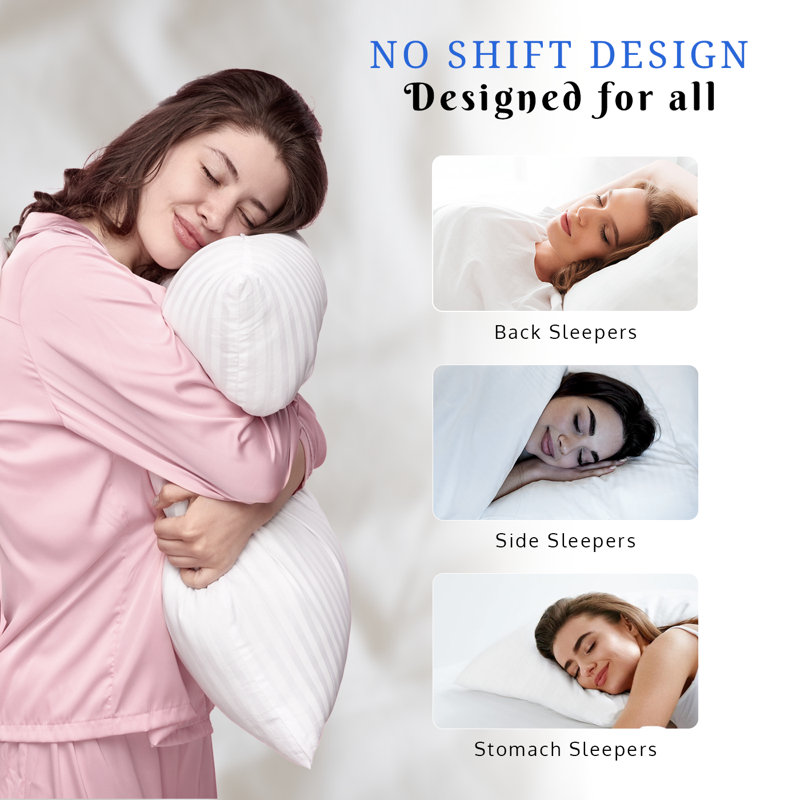 Covers & All Bed Pillows For Sleeping, Cooling Pillow For Side Sleepers, Back & Stomach Sleepers, Queen Size Pillows Set Of 2 Breathable & Washable Neck Support Pillows
