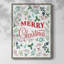 Merry Christmas Greenery, reproduction encadrée - bois massif-887421193
