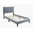 Full Size Bed w Adjustable Headboard 1pc Bedframe, Grey Velvet Upholstered Youth Bedroom Furniture-36540098-36540096