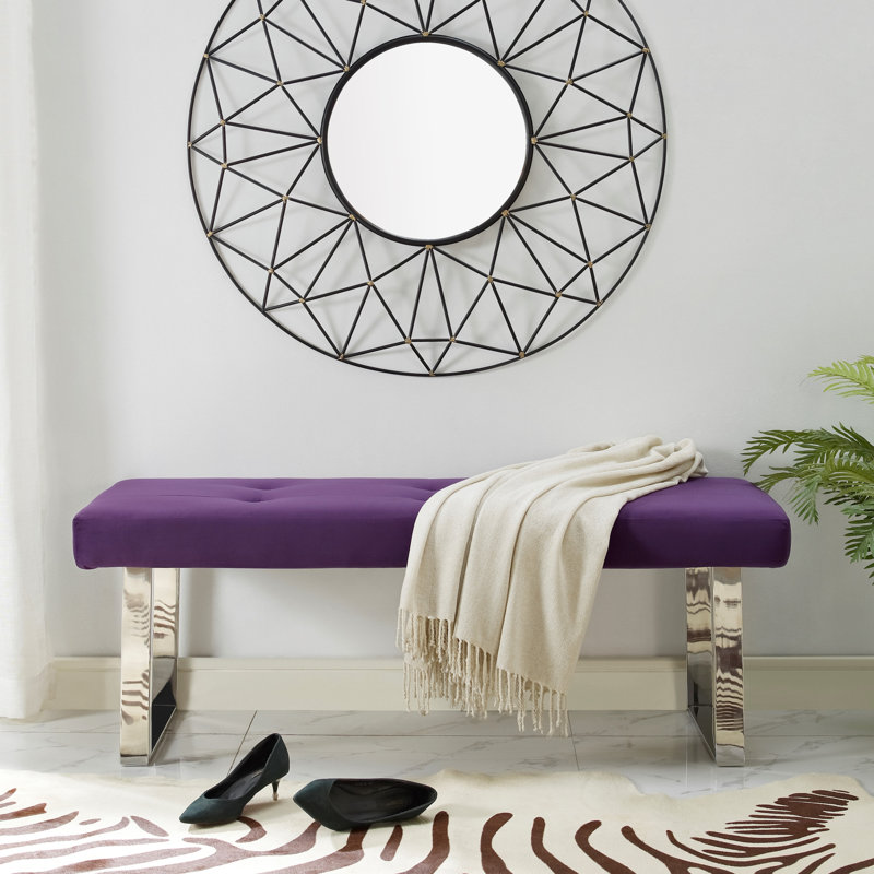 Banc en velours Bissett, Mauve