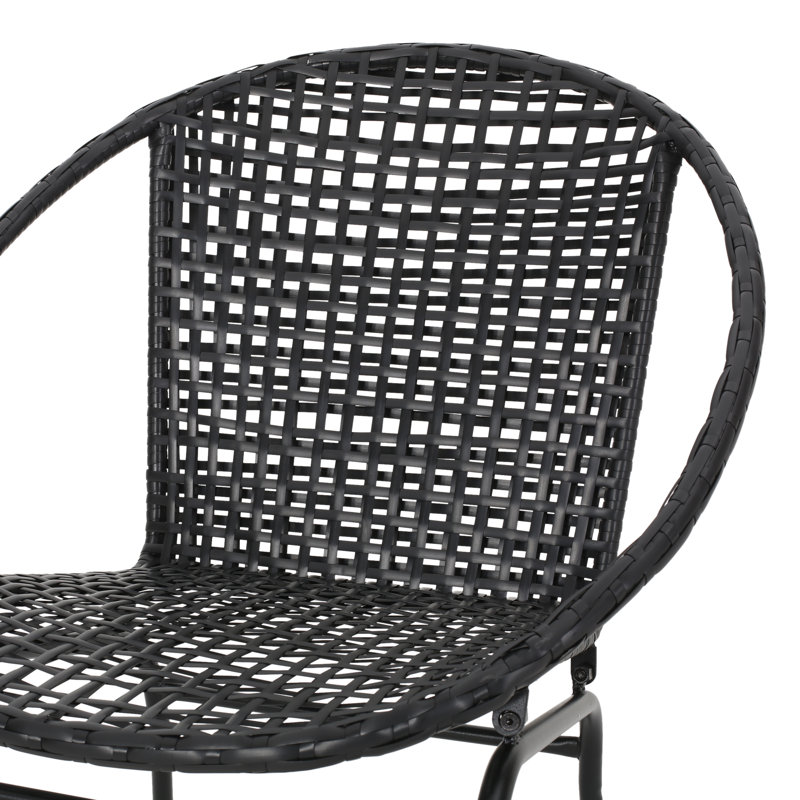 Desdemona Outdoor Modern Patio Chair, Black