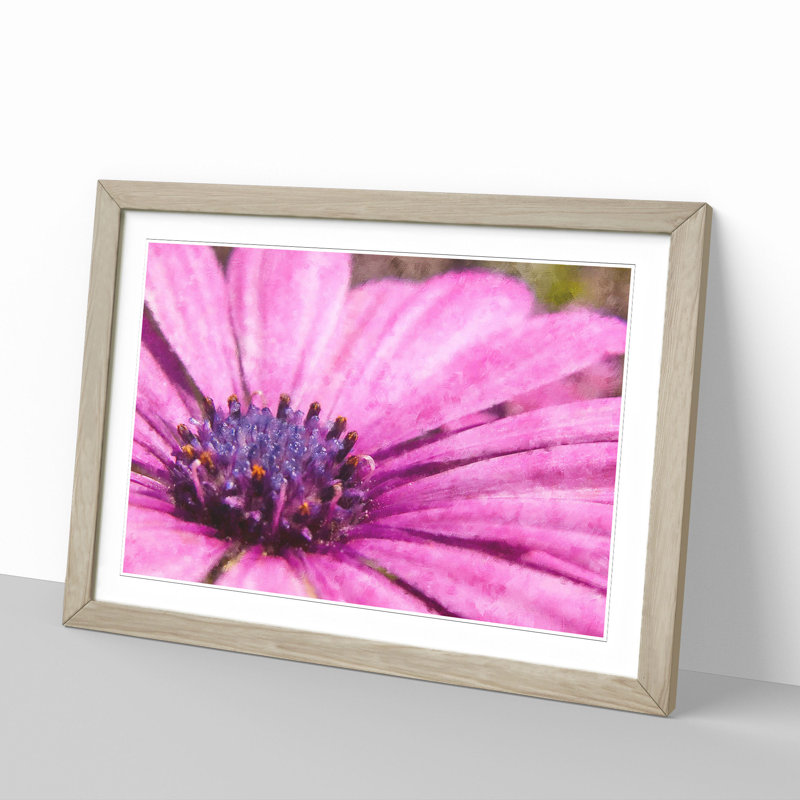 Purple Flower Vol.2 - Picture Frame Painting, Oak Framed, 48cm H x 65cm W x 2cm D