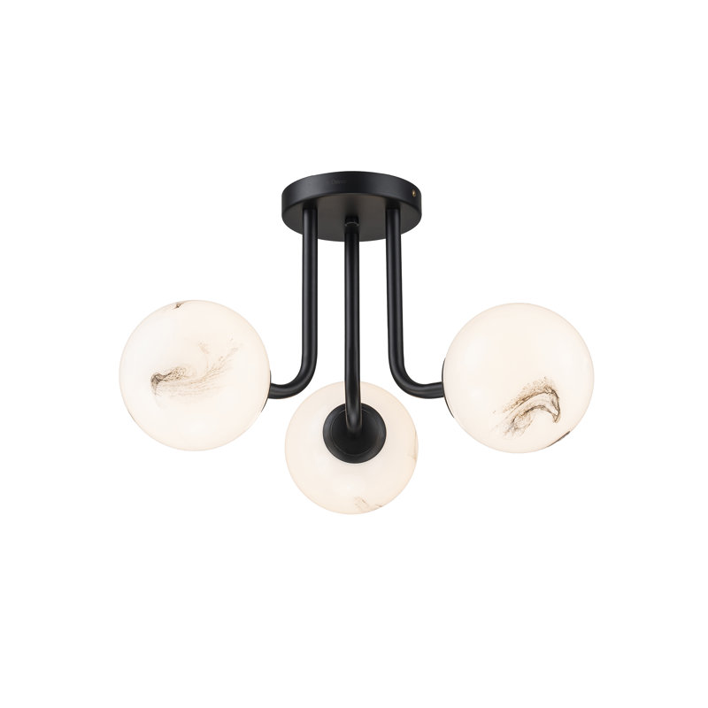 Elio 3-Light Modern Semi-Flush Mount Ceiling Light