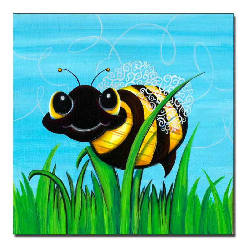 «Bee at Play», art sur toile, H 35 po x l 35 po x P 2 po