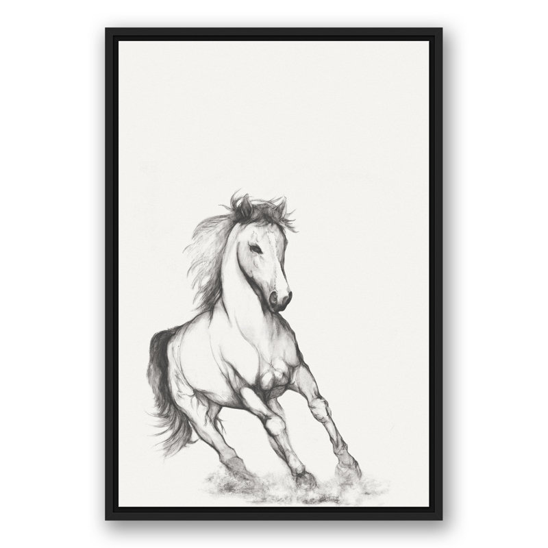 « running cheval sketch », reproduction de dessin sur toile encadrée