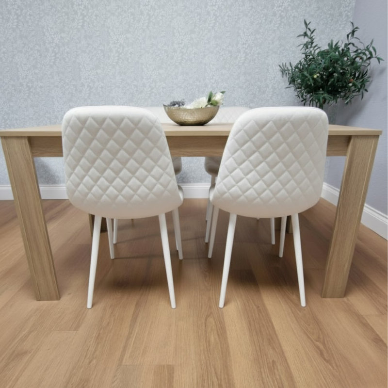 Haeli 4 - Person Dining Set, White