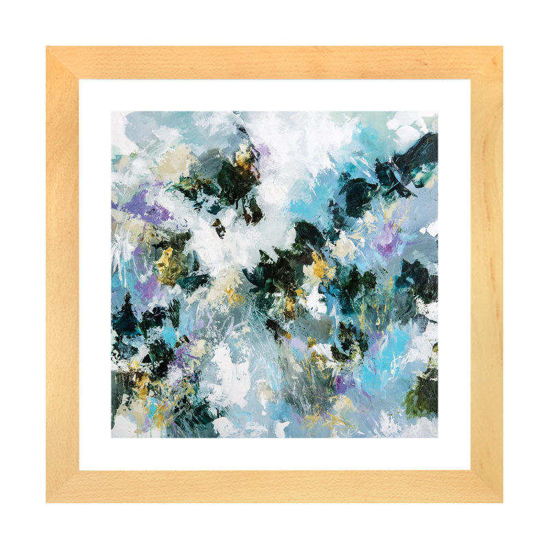 Reproduction d’art graphique, "respirant l’ombre" par Cristina dalla Valentina, Toile avec cadre en bois beige, Blanc