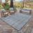 Savara Chryssi Navy Blue Ivory Cream Ivory Cream Modern Circles Indoor/ Outdoor Polypropylene Flatweave Area Rug-114323835