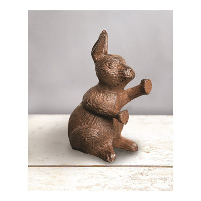 Manual Woodworkers & Weavers Cast Iron Bunny Door Stop Set of 2 Rustic Farmhouse Home Accent 8.5"H