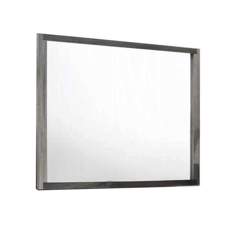 Miroir de commode Joho, 38 x 50, bois gris bicolore, grains naturels