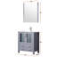 30 po Meuble-lavabo gris foncé avec comptoir en céramique blanc 18,25, robinet et comptoir à 28 miroirs, robinet à un trou en acier inoxydable-387693921