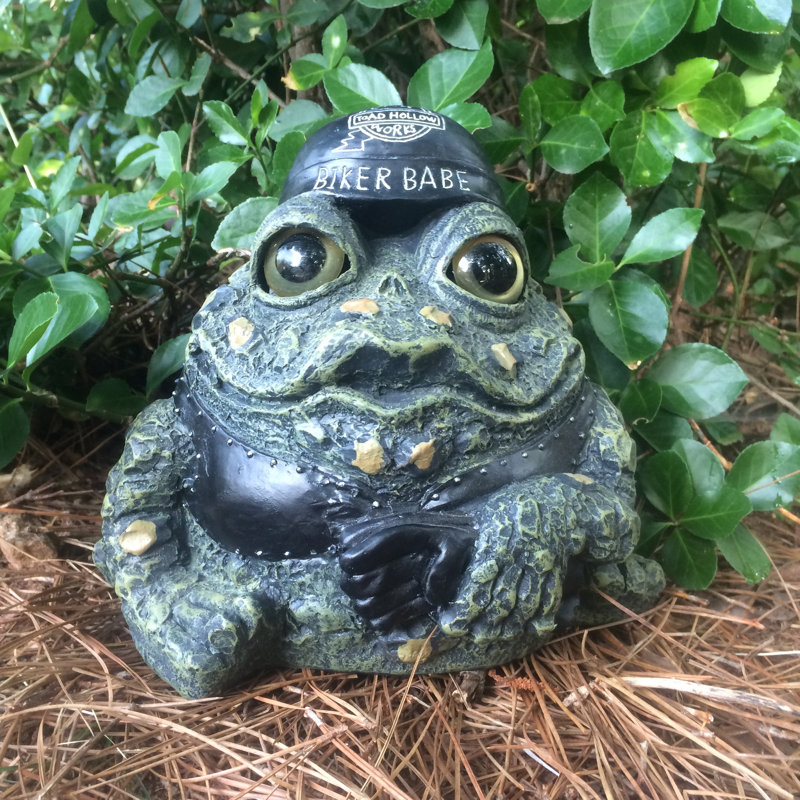 Biker Babe Character Toad Garden Statue