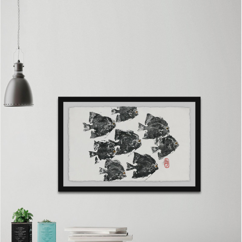 Racing Fish by Andrew Clay - Single Picture Frame Painting, 41 cm H x 61 cm W x 4 cm D