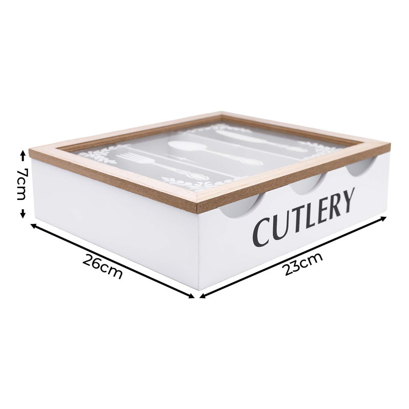 Cutlery Utensil Holder Tray with 3 Compartments