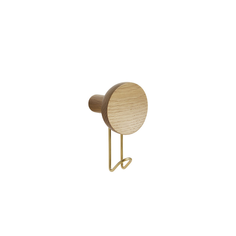 Around Wall Hanger (Large), Oak/Satin Brass