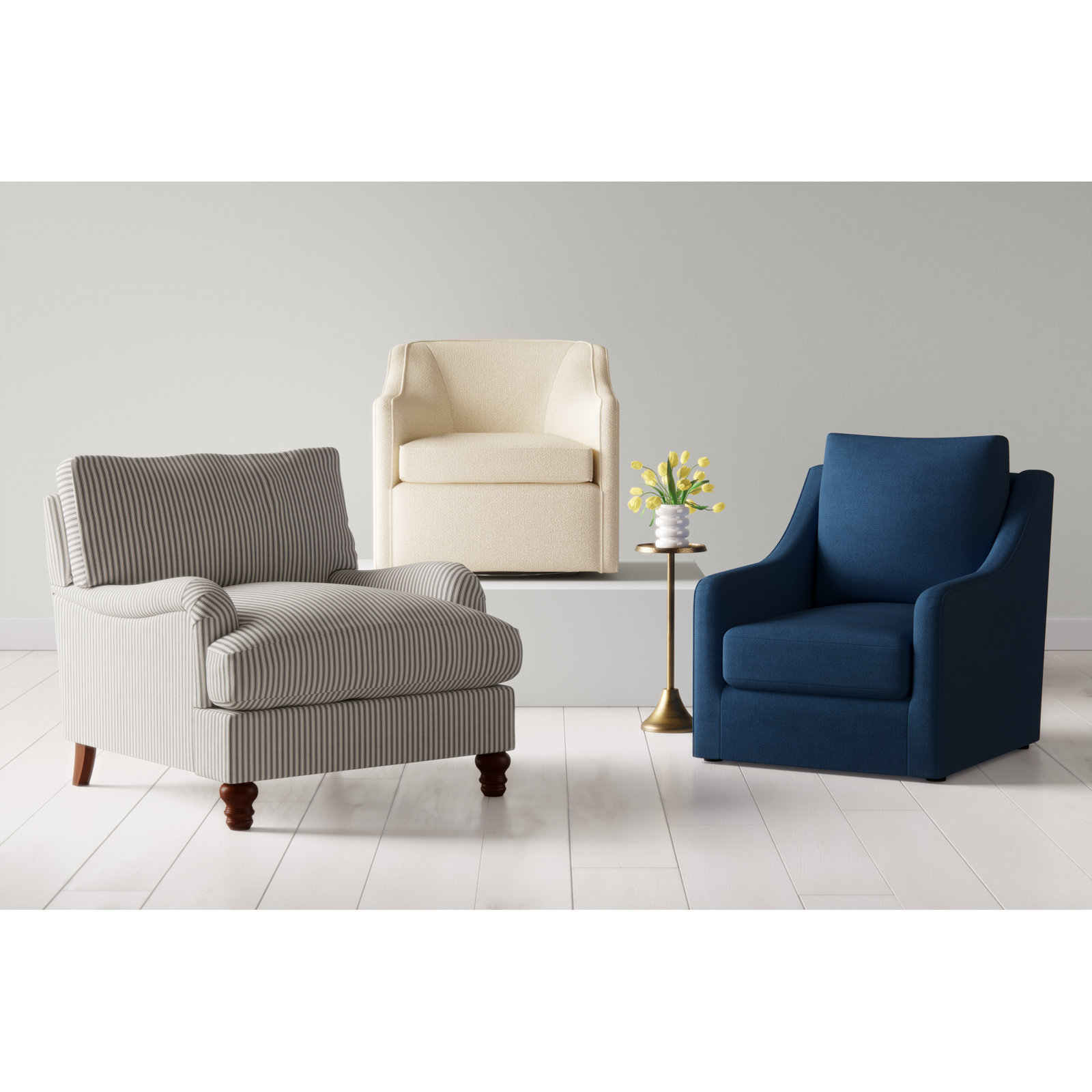 Walters Upholstered Armchair, Bayou Midnight Canvas