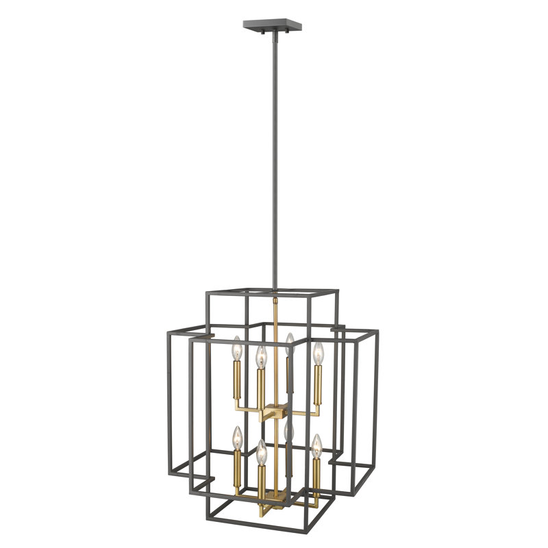 Lustre à étages 8 lumières Orona, Bronze / laiton vieilli