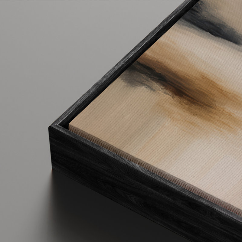 Framed Canvas Wall Art, Vintage Abstract Wall Canvas Prints, 36" H x 24" W, Black