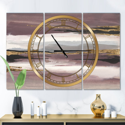 Mauve Glam Storm I - horloge murale moderne